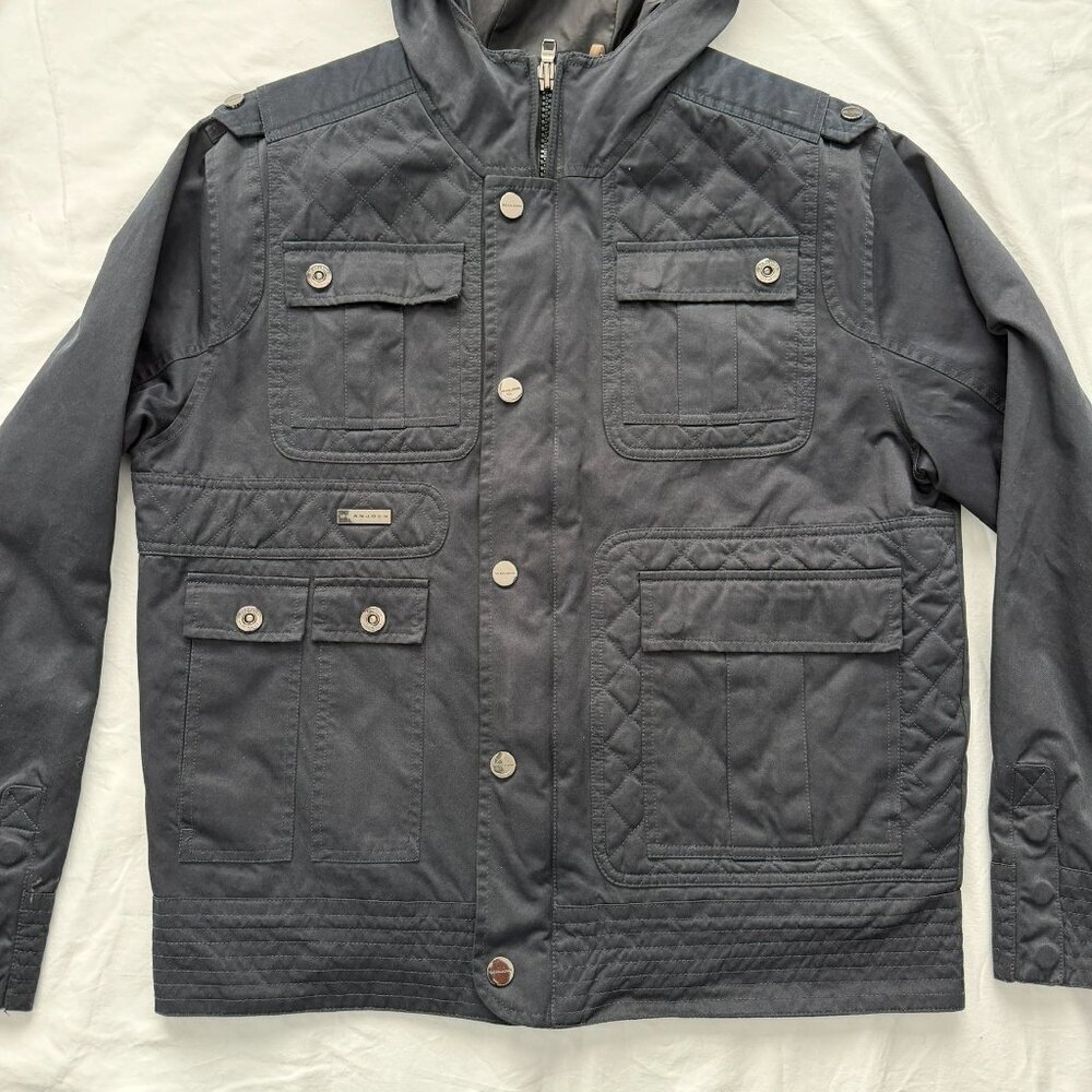 SEAN JOHN Quilted Hooded Field Jacket Black Large - Picture 5 of 15